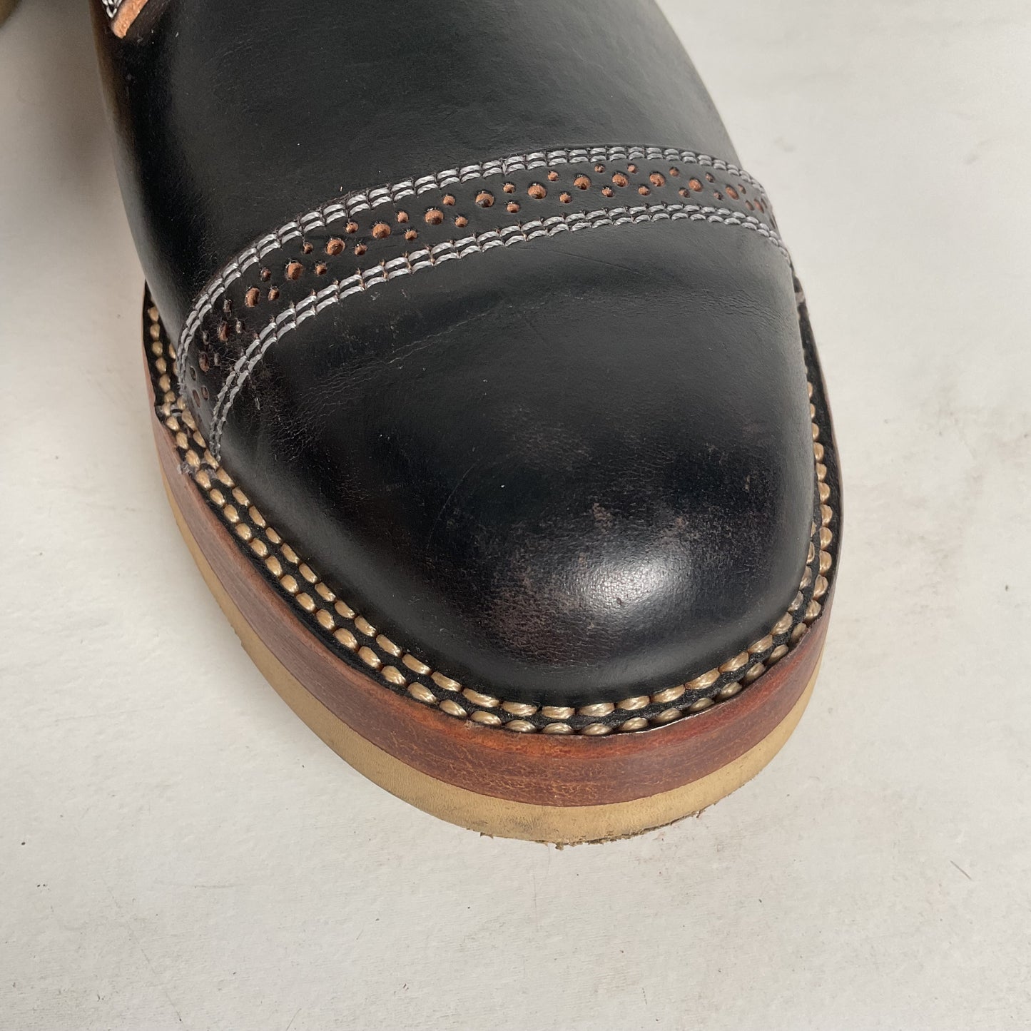 Flame Panda Cap Toe Boots | Lace Up | Custom | Men’s 9.5