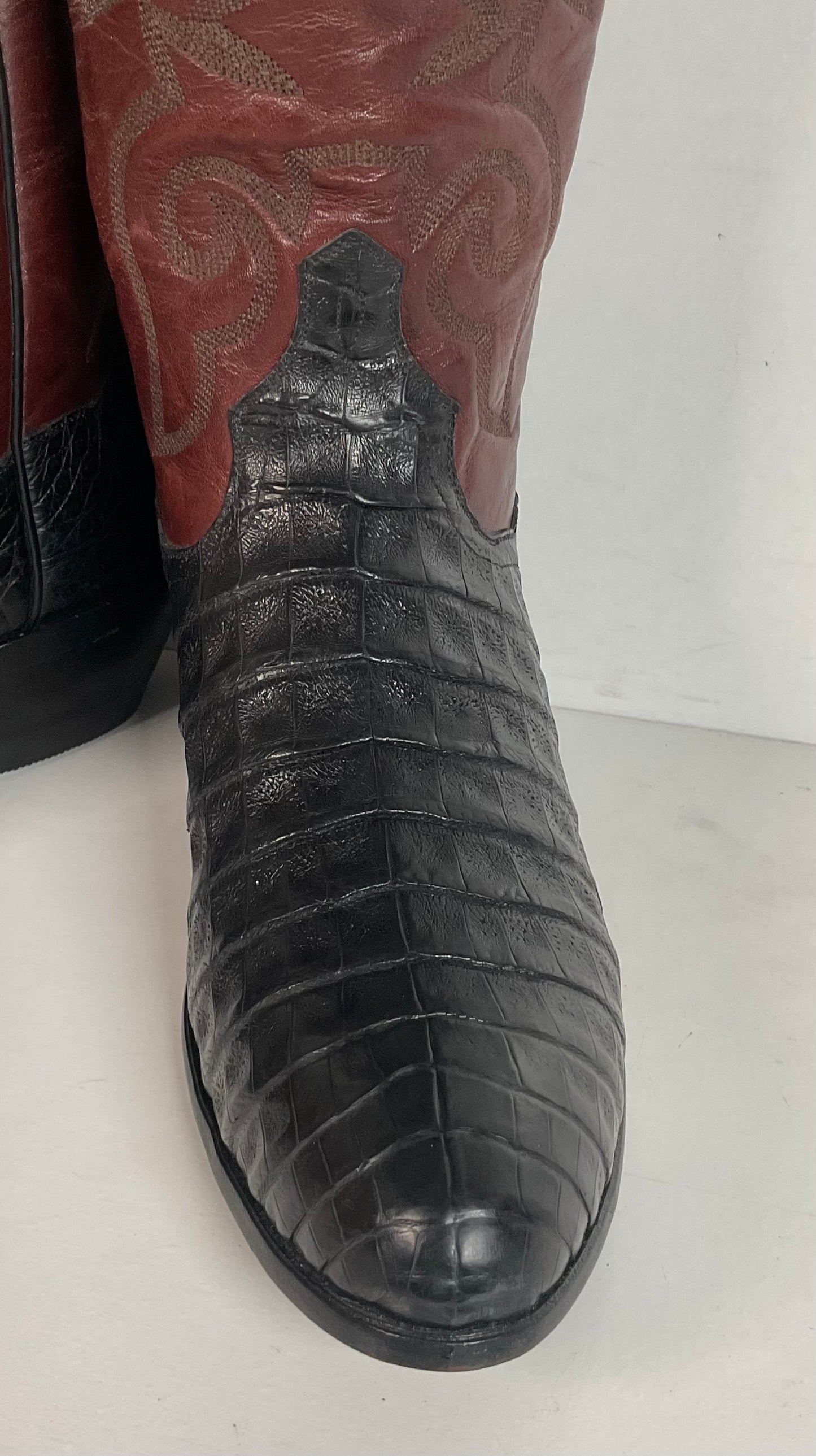 J B Hill Women’s Exotic Caiman Cowgirl Boots 7.5 B Belly Cut Custom