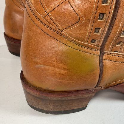 Vintage Patchwork Cowboy Boots | Quilted | 1960s-1970s | Men’s 10 E