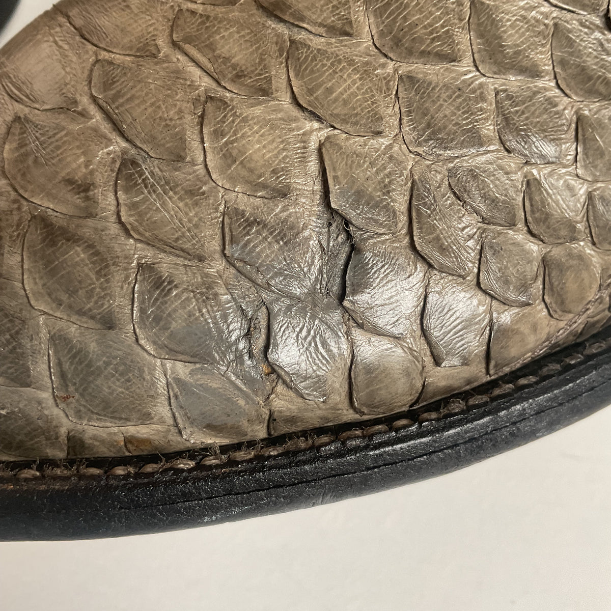 Vintage Sanders Python Snakeskin Cowboy Boots | Grey | Men’s 10 D