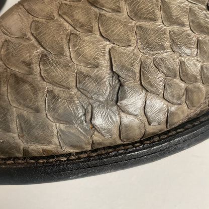 Vintage Sanders Python Snakeskin Cowboy Boots | Grey | Men’s 10 D