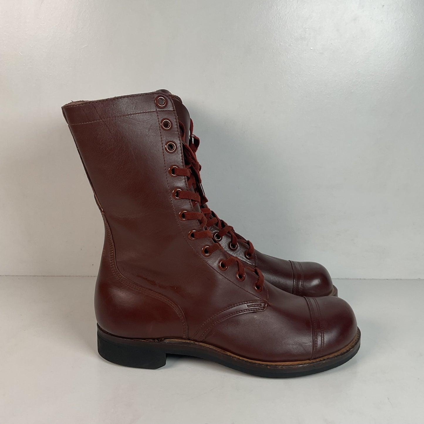 Vintage Vietnam War Brown Jump Boots 11 N (Narrow) Cap Toe Paratrooper