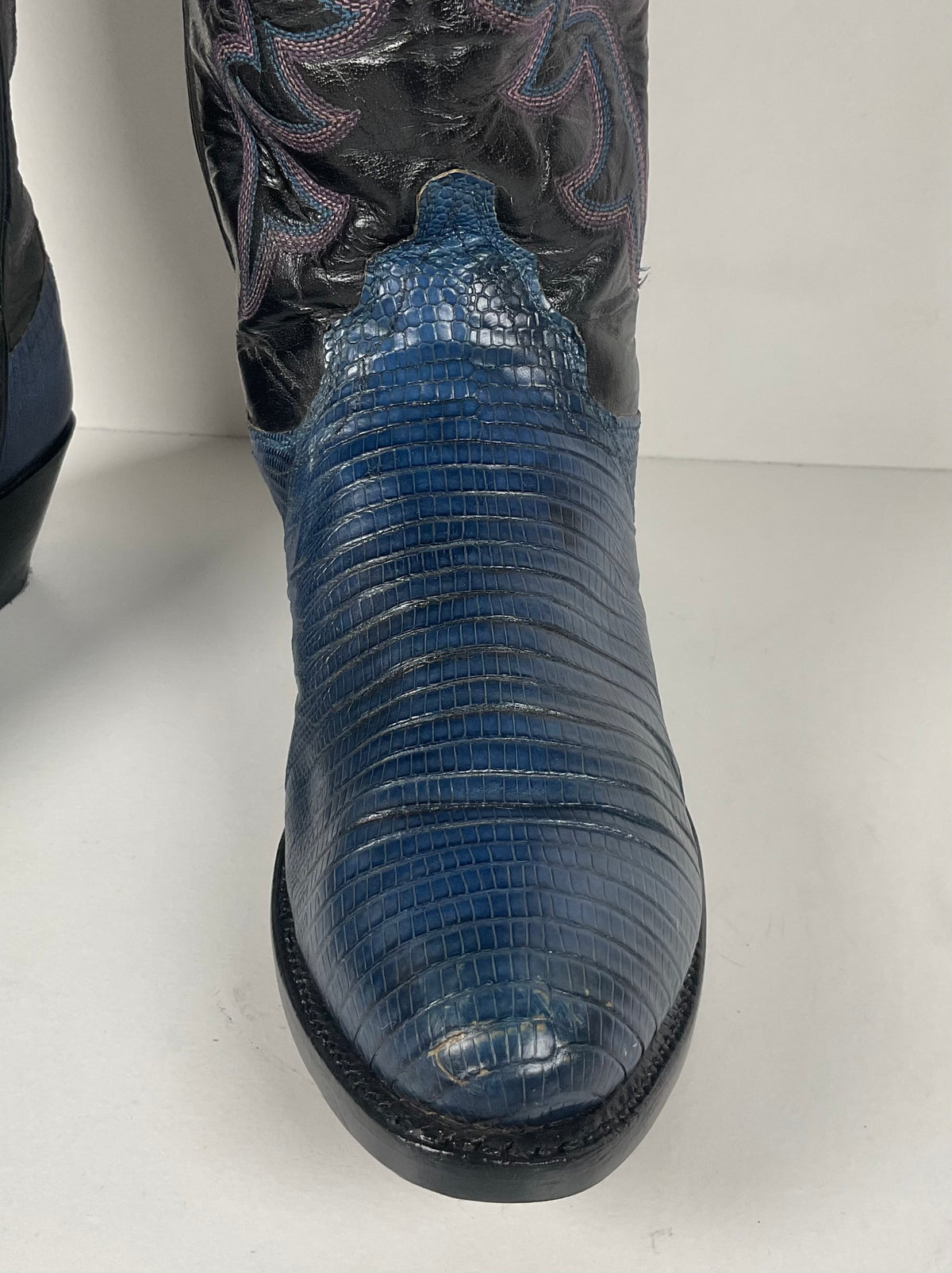Vintage Justin Teju Lizard Cowgirl Boots | USA Made | Blue | Women’s 6.5 B