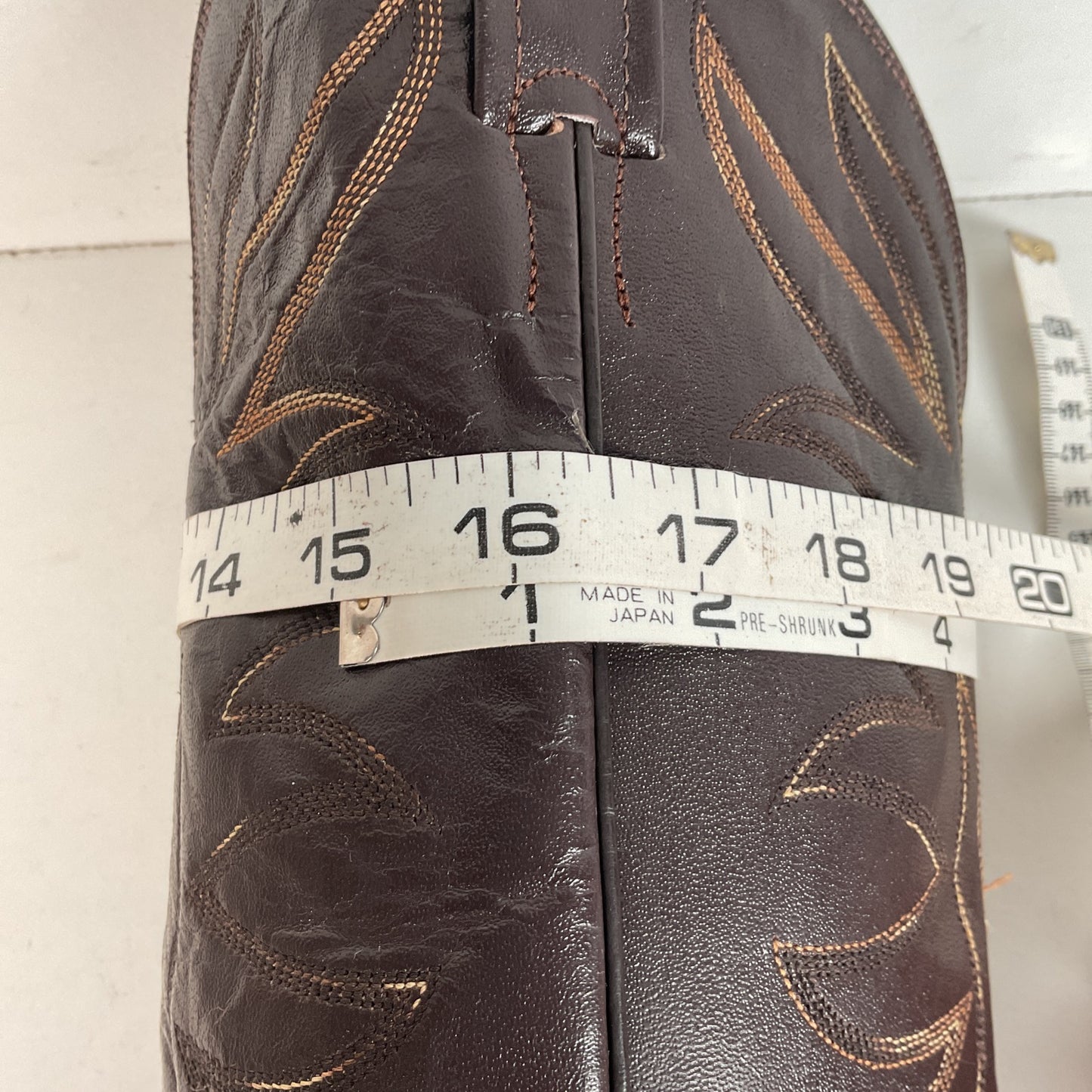 Vintage Nocona Brown Boar Skin Cowboy Boots 13 D Wild Pig