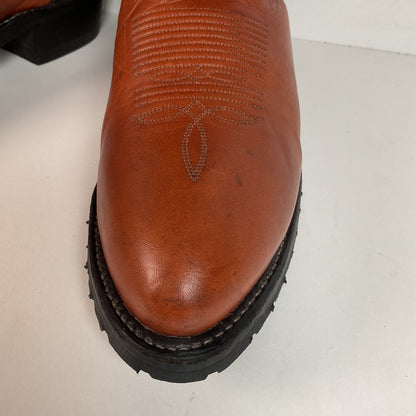 Tony Lama Classic Brown Cowboy Boots | Vibram Lug | 12 D