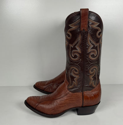 Vintage Panhandle Slim Ostrich Leg Cowboy Boots | Exotic | Brown | Men’s 8 D