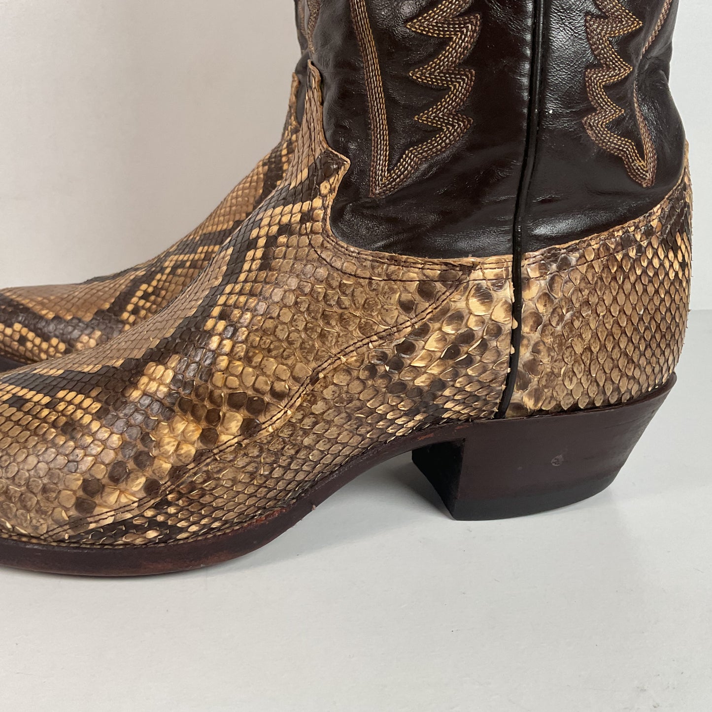 Vintage Justin Python Cowboy Boots | Snakeskin | USA Made | Men’s 10.5 B