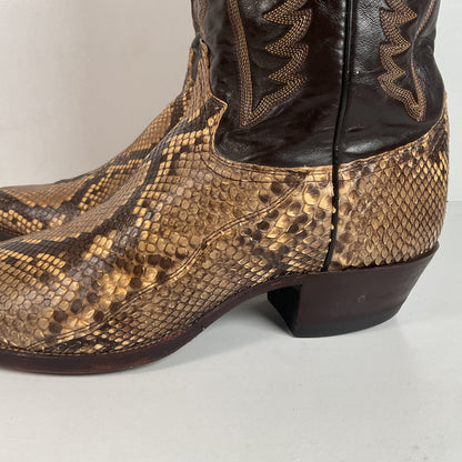 Vintage Justin Python Cowboy Boots | Snakeskin | USA Made | Men’s 10.5 B
