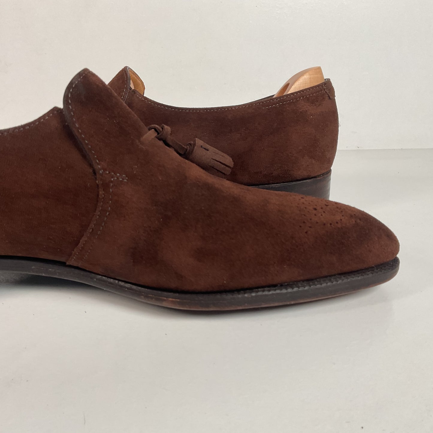 John Lobb Suede Tassel Loafers | Madison | UK 7.5 E | US 8.5 D
