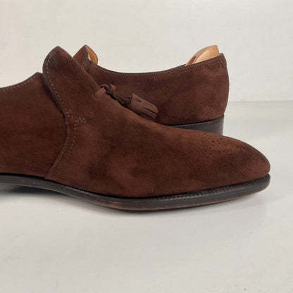 John Lobb Suede Tassel Loafers | Madison | UK 7.5 E | US 8.5 D