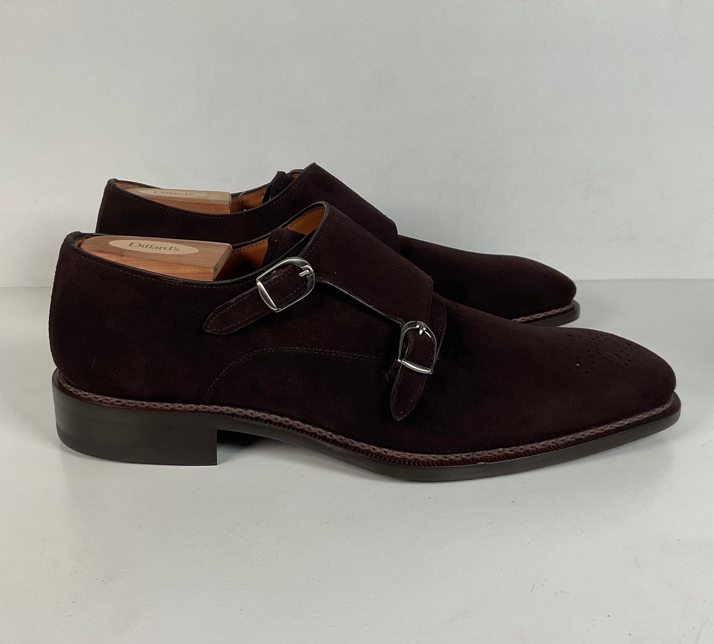 Mezlan Double Monk Strap Shoes | Custom | Nubuck Suede | Brown | Men’s 10.5 M