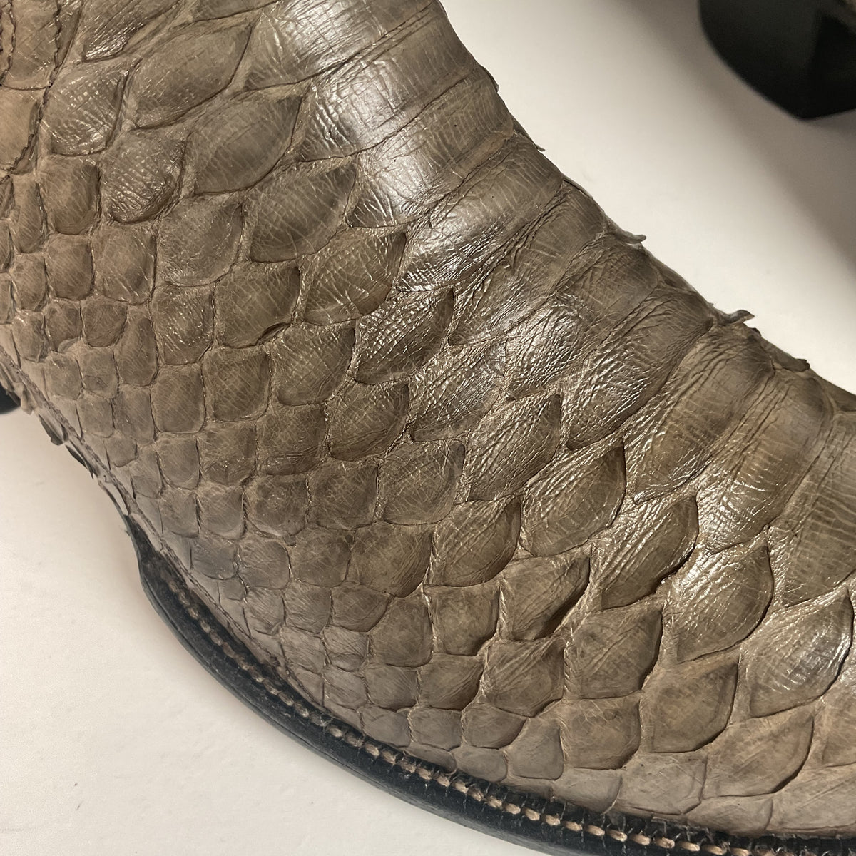 Vintage Sanders Python Snakeskin Cowboy Boots | Grey | Men’s 10 D