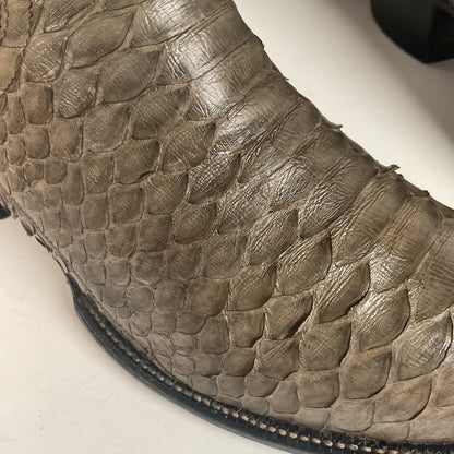 Vintage Sanders Python Snakeskin Cowboy Boots | Grey | Men’s 10 D