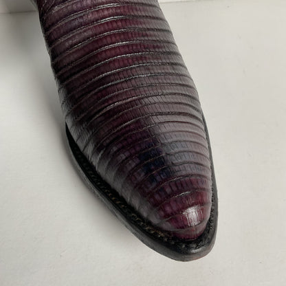 Vintage Larry Mahan Teju Lizard Cowgirl Boots | Purple | Women’s 7.5 B