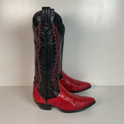 Tony Lama Tall Red Viper Snakeskin Cowgirl Boots 6 M Thieves Market