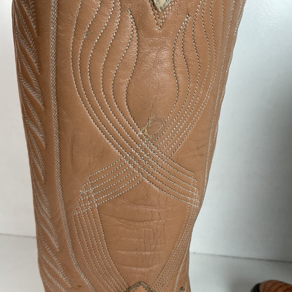 Vintage Tony Lama Gold Label Cowboy Boots 9.5 D Lizard Wingtip USA Made