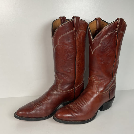 Vintage Tony Lama Cowboy Boots | Chocolate Cow | Men’s 11 D