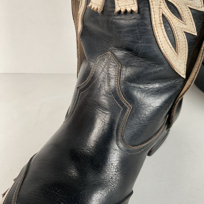 Vintage Thunderbird Cowboy Boots | Tooled Inlays | Mule Ear | 1960s | Men’s 9