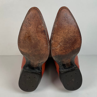 Vintage Tony Lama Cowboy Boots | Gold Label | Tooled Inlay | 6.5 C | Women’s 7.5