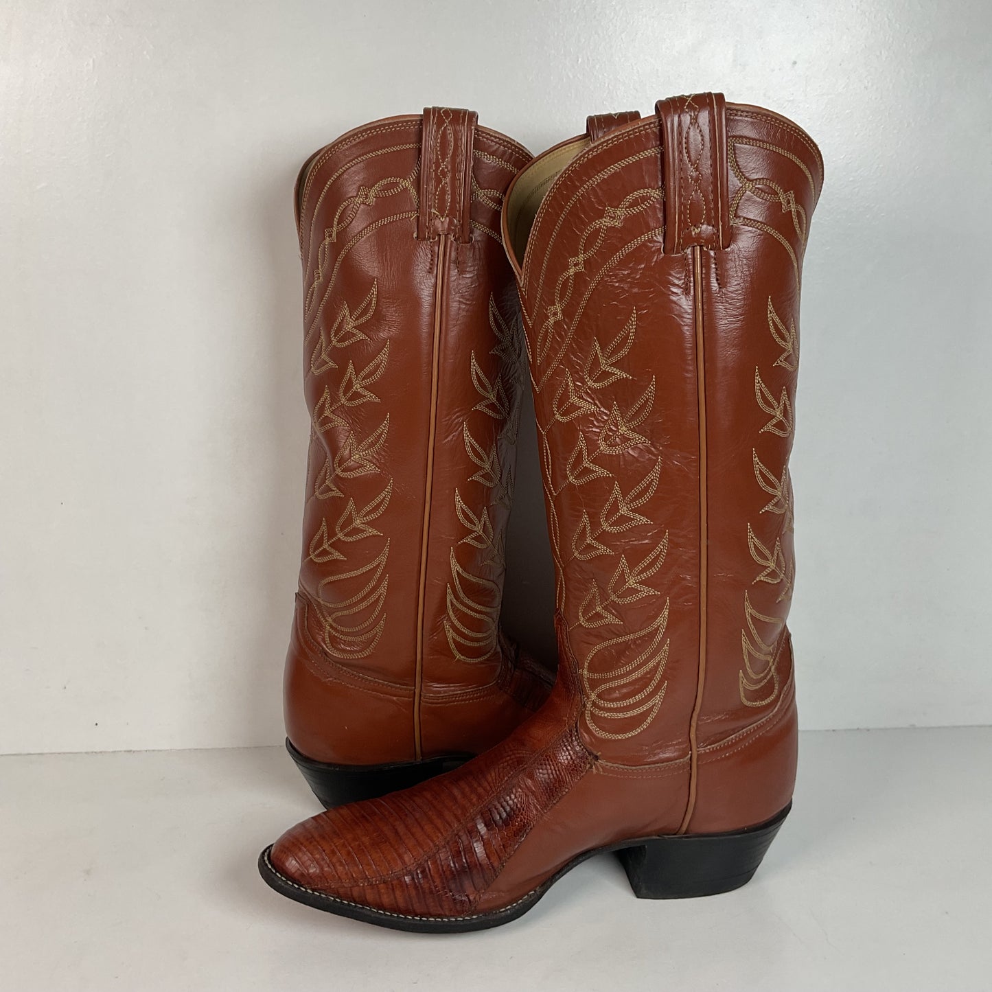 Tony Lama Teju Lizard Cowgirl Boots — Gold Label —  Men’s 7.5 C | Women’s 8.5
