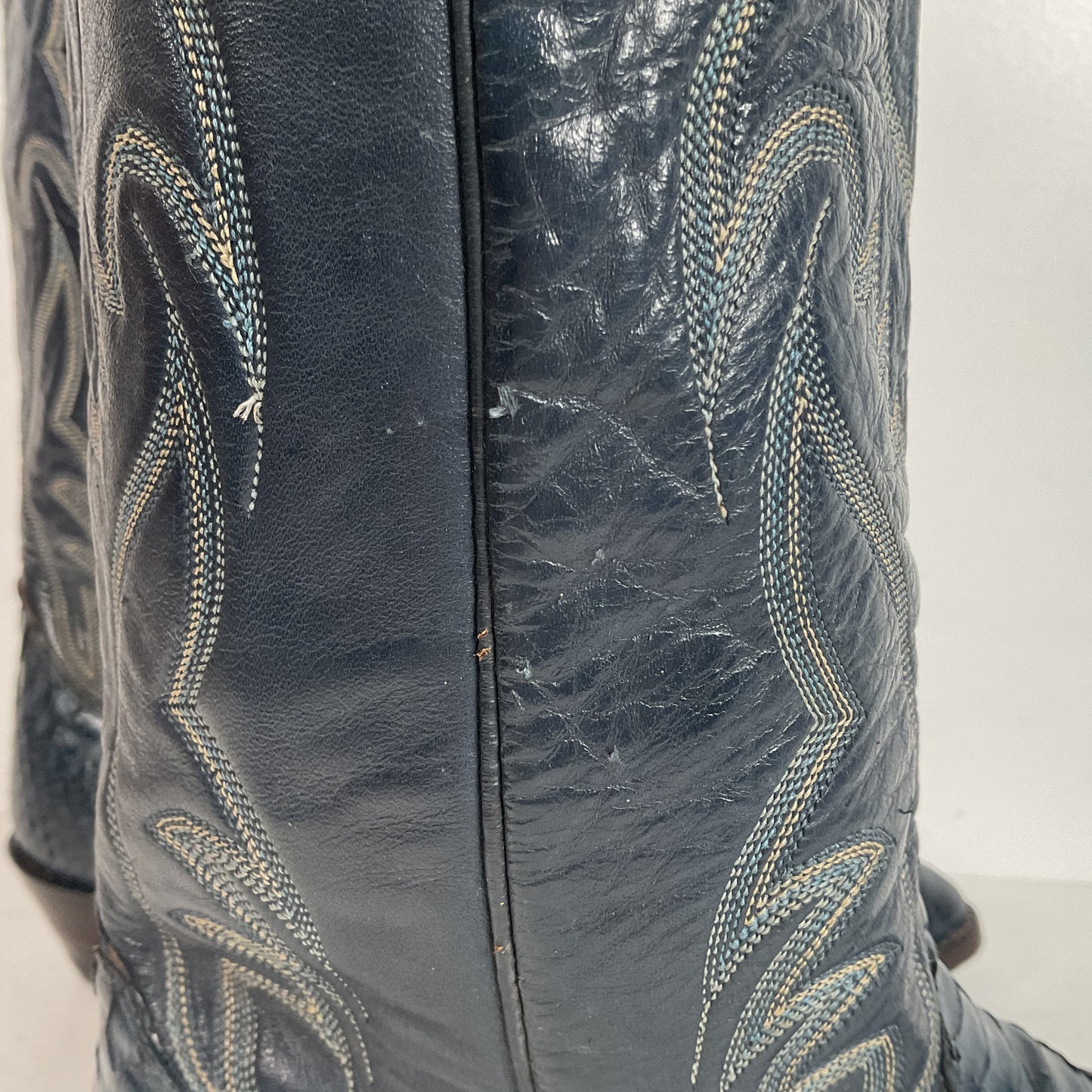 Vintage Nocona Python Snakeskin Cowboy Boots | USA Made | Royal Blue | 9 EE