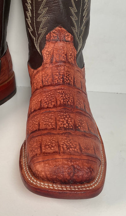 Fenoglio Large Scale Crocodile Cowboy Boots 8.5 E USA Made Exotic Factory Second