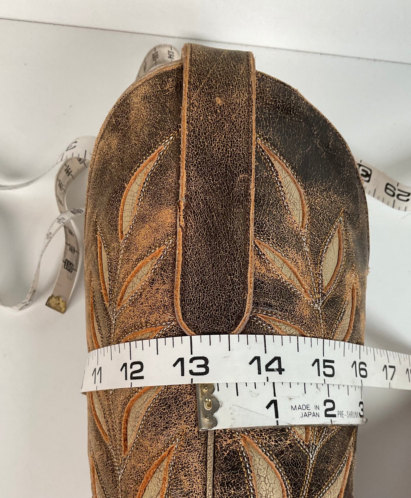 Old Gringo Cowgirl Boots 7 B Tooled Leaf Inlay Recrafted