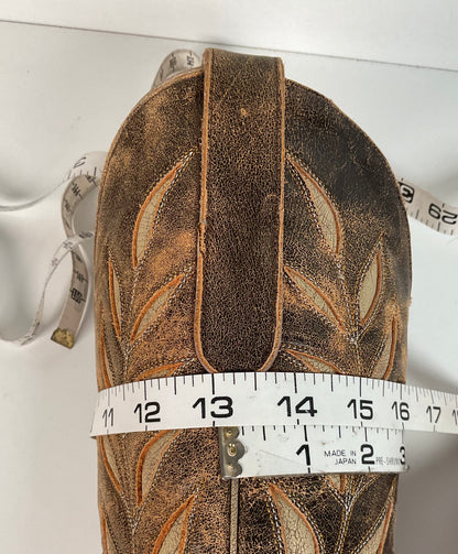 Old Gringo Cowgirl Boots 7 B Tooled Leaf Inlay Recrafted