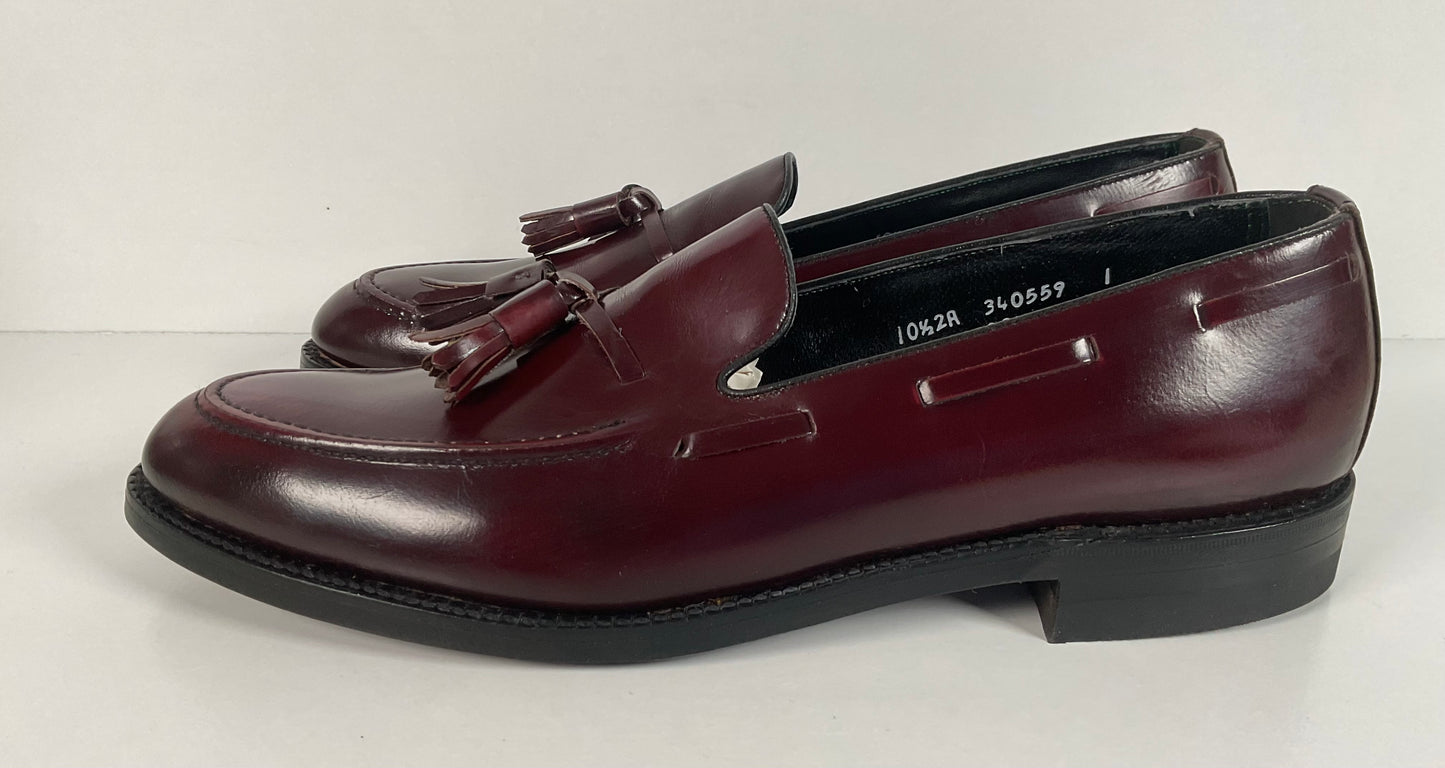 Vintage Florsheim Imperial Tassel Loafers 10.5 AA Tuscany Bordeaux Slip-On