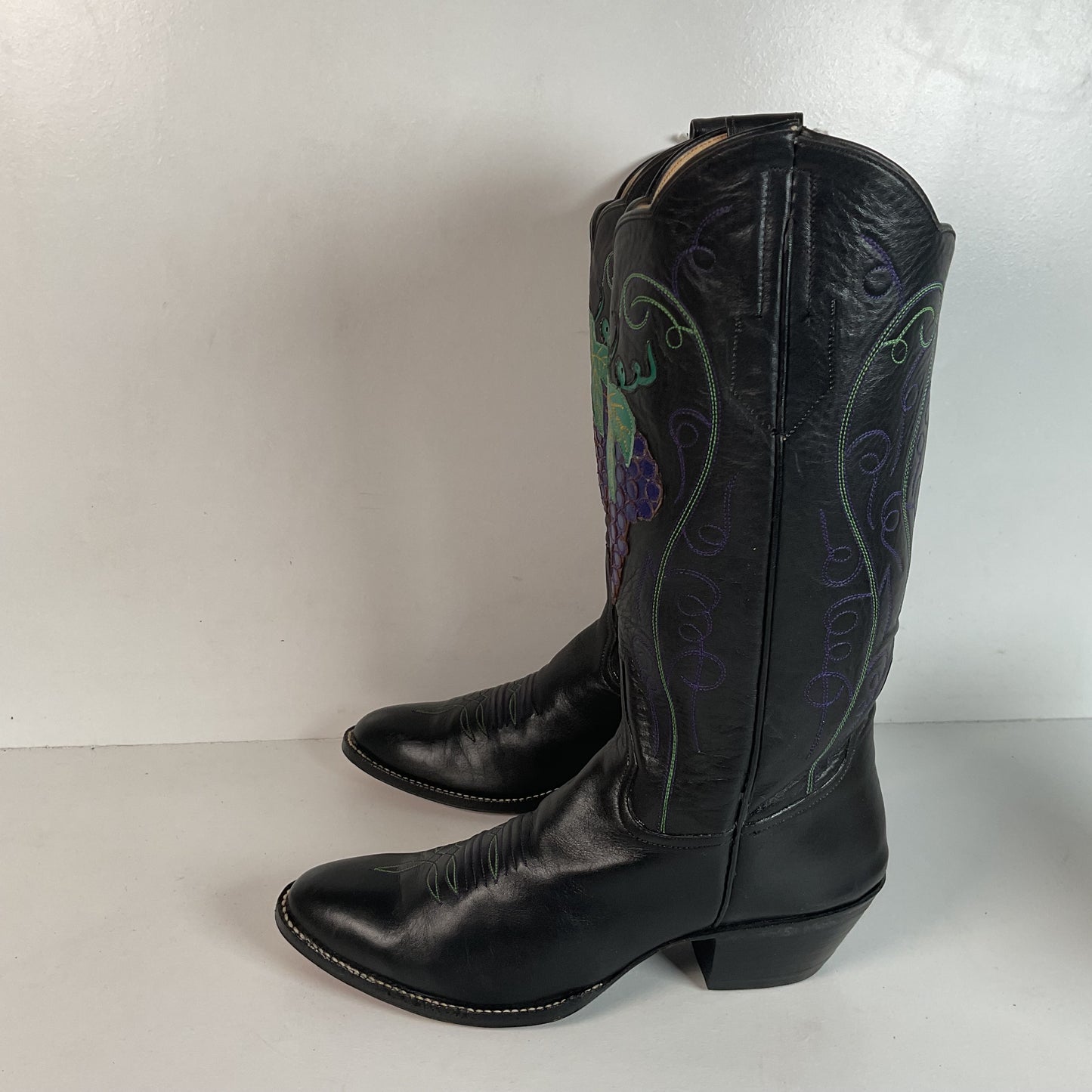 Vintage Rocky Carroll Grape Vine Cowgirl Boots 7 Custom Made