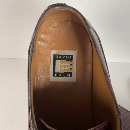 David Eden Teju Lizard Derby Shoes | Wine Red | Men’s 10.5