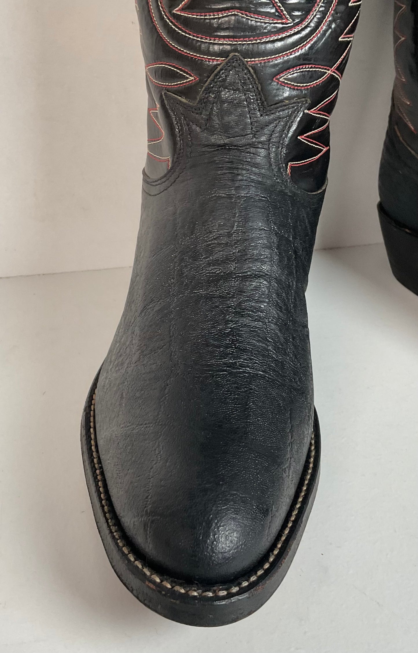 1970s Tony Lama Elephant Print Cowboy Boots 10 USA Made Gold Label