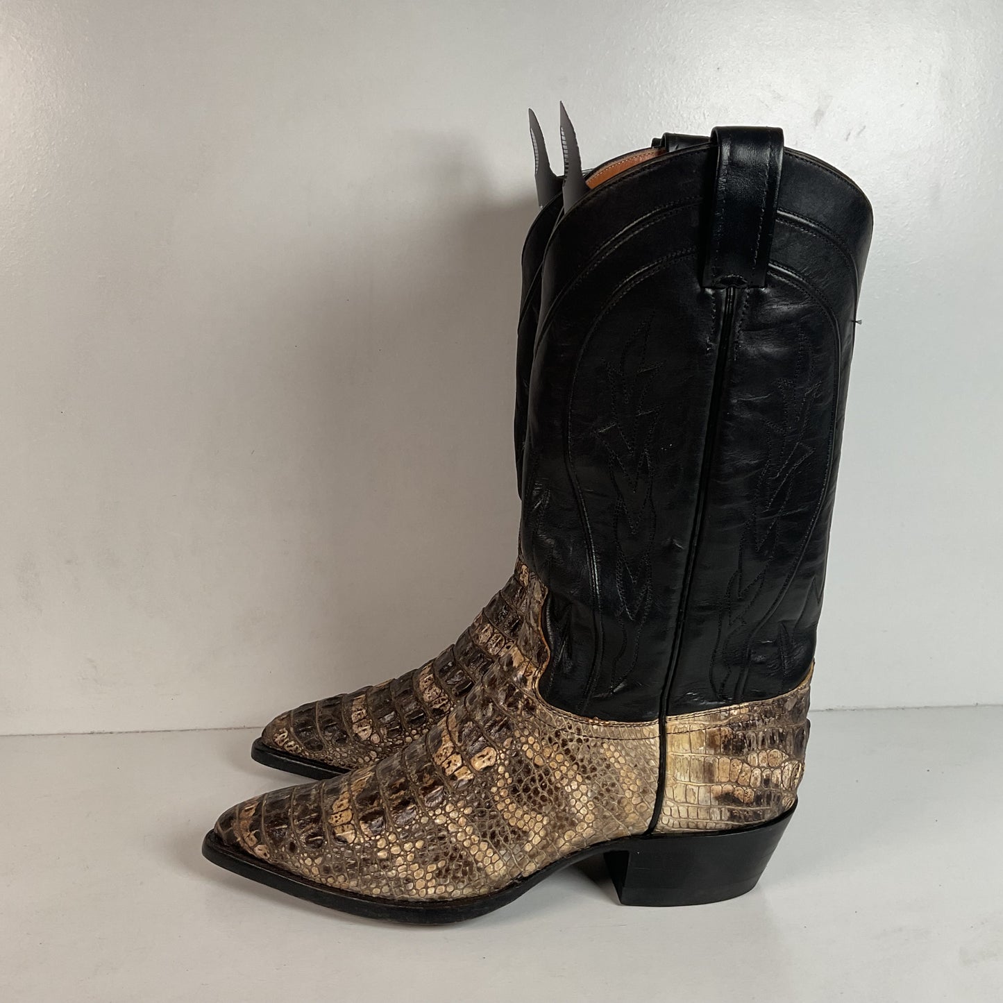 Remington Natural Alligator Cowboy Boots 9 D Body Cut