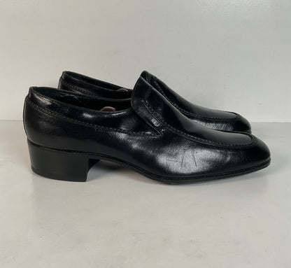 Vintage Florsheim Designer Collection | Apron Toe Loafers | 1970s | Black | 12 B