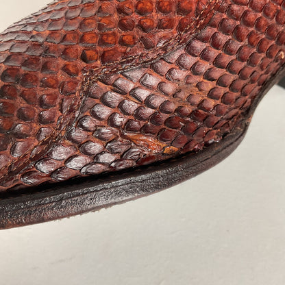 Tony Lama Anaconda Cowboy Boots | Exotic Snakeskin | Thrashed | Gold Label | 9.5