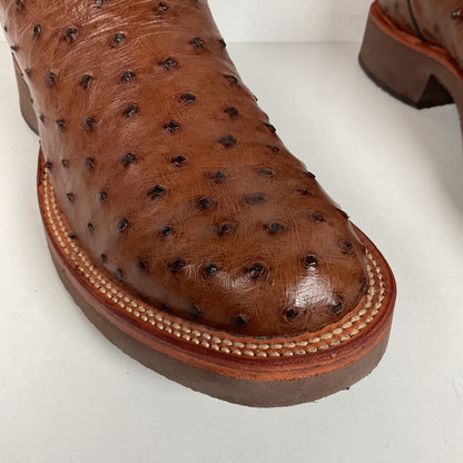 Justin Full Quill Ostrich Quill Roper Boots | Tekno Crepe | USA Made | Men’s 8 D