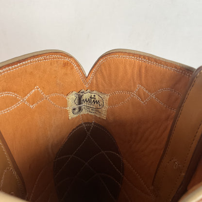 Vintage 1960s Justin Cowboy Boots 11.5 D Hand Lasted Old Fort Worth Label