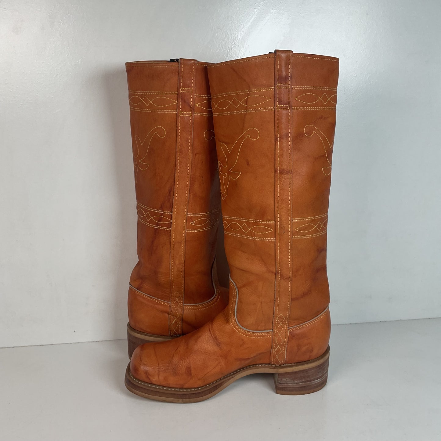 Vintage Women’s Longhorn Campus Boots 8 M USA Made Chunky