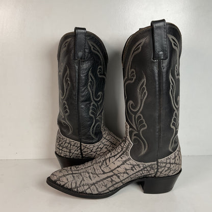 Vintage Dan Post Wildebeest Cowboy Boots 10 D USA Made Exotic