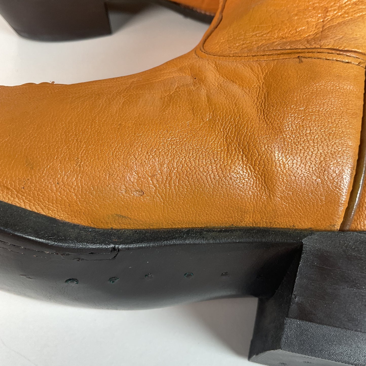 Vintage Nocona Pig Skin Cowboy Boots | Boar | Butterscotch | USA Made | 10.5 EE