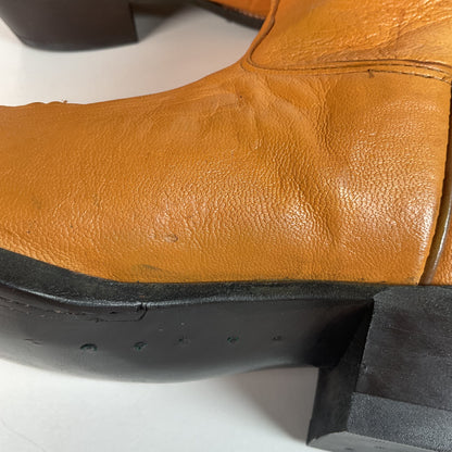 Vintage Nocona Pig Skin Cowboy Boots | Boar | Butterscotch | USA Made | 10.5 EE