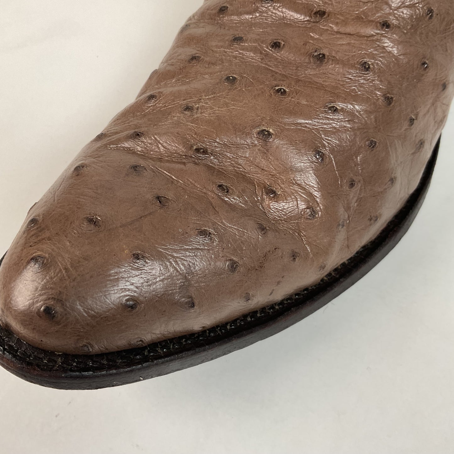 Justin Full Ostrich Quill Cowboy Boots 10 E USA Made Exotic