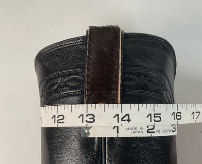 Justin Calf Hair On Cow Hide Pony Cowgirl Roper Boots 6 B Western USA Made