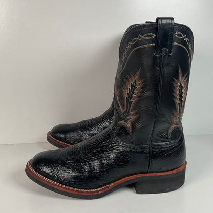 Larry Mahan Smooth Ostrich Roper Boots | Exotic | Crepe Sole | Men’s 13 D