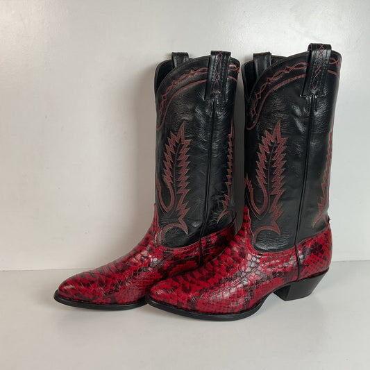 Tony Lama Women’s Viper Snakeskin Cowgirl Boots 9 M Back Cut