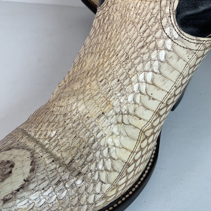 Vintage J Chisholm King Cobra Cowboy Boots 8 D Exotic Snakeskin Head Cut