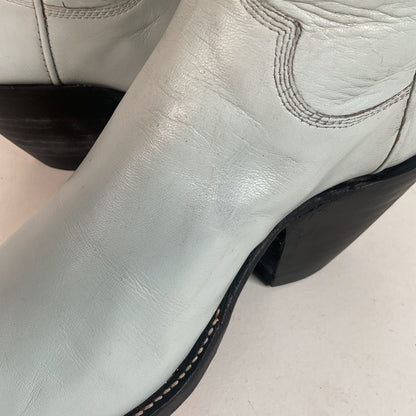 Custom Tall Top Cowboy Boots 11 Wide Shooter Style Off White