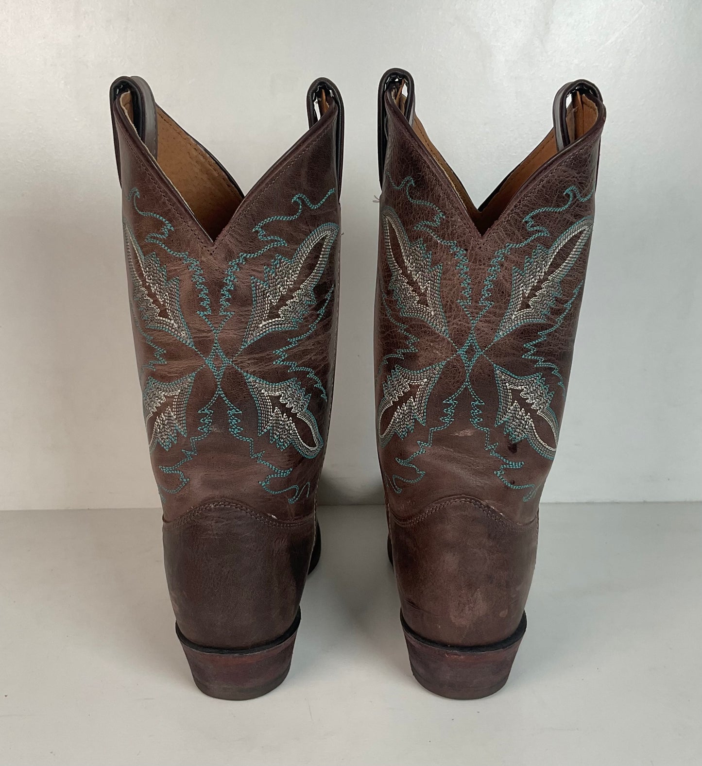 Justin Women’s Bent Rail Cowgirl Boots 9 B Distressed Chocolate Puma