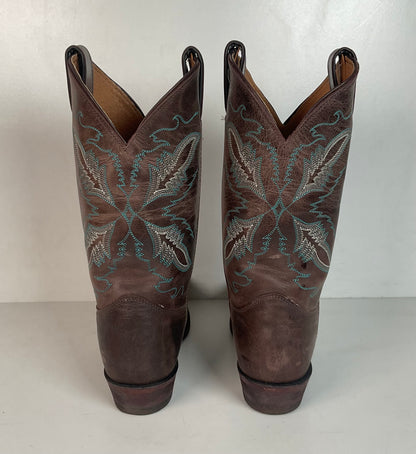 Justin Women’s Bent Rail Cowgirl Boots 9 B Distressed Chocolate Puma