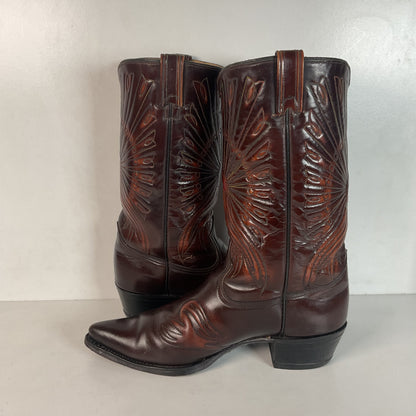 Vintage Texas Brand Patent Thunderbird Cowboy Boots 10.5 EE Rainbow Peacock